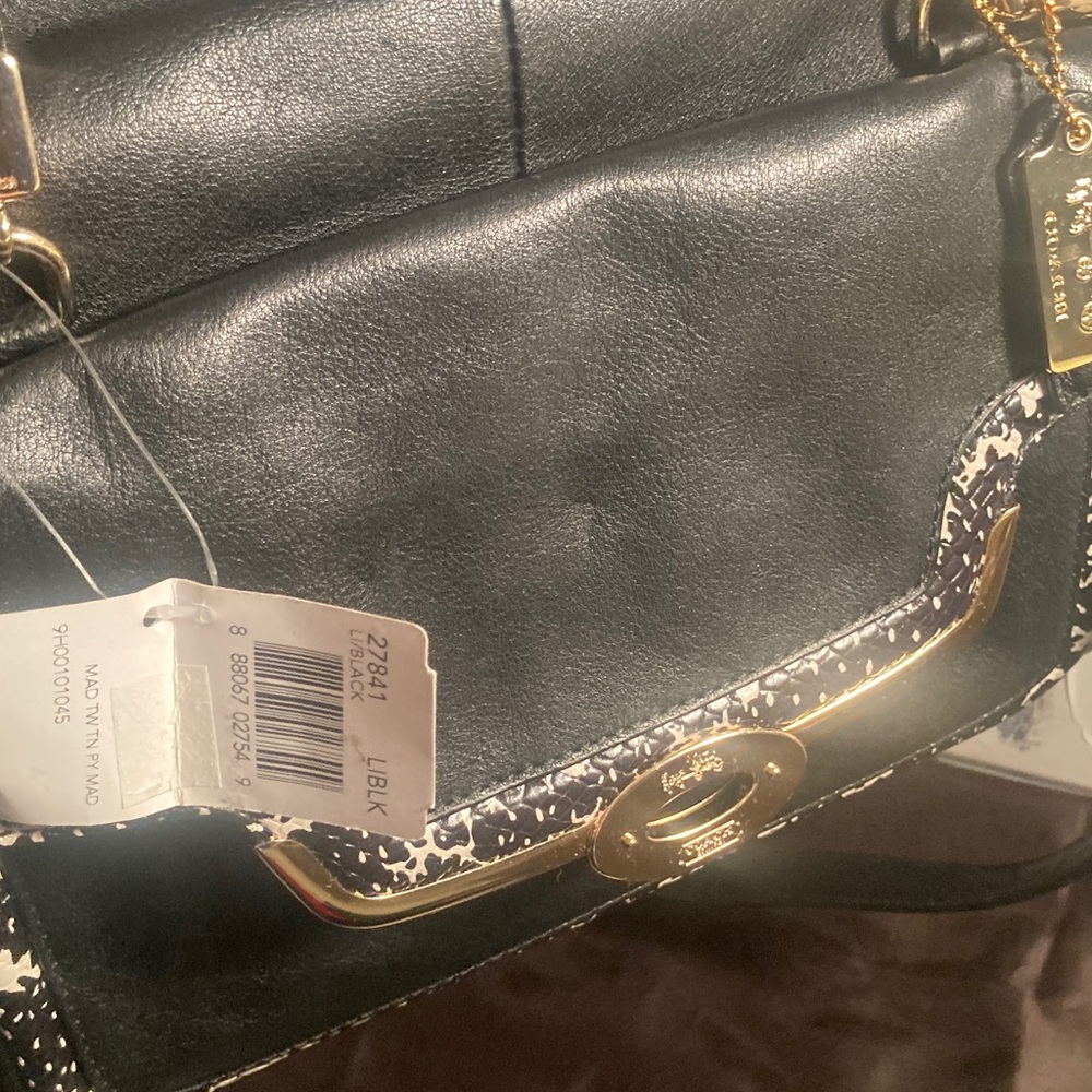 NWT Authentic Coach Madison 2 Tone Python Embosse… - image 13
